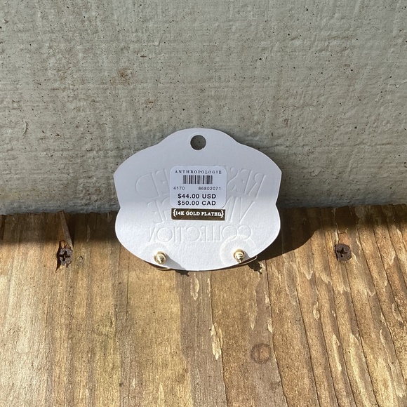 Anthropologie restored vintage gold EARRINGS studs - Picture 3 of 3